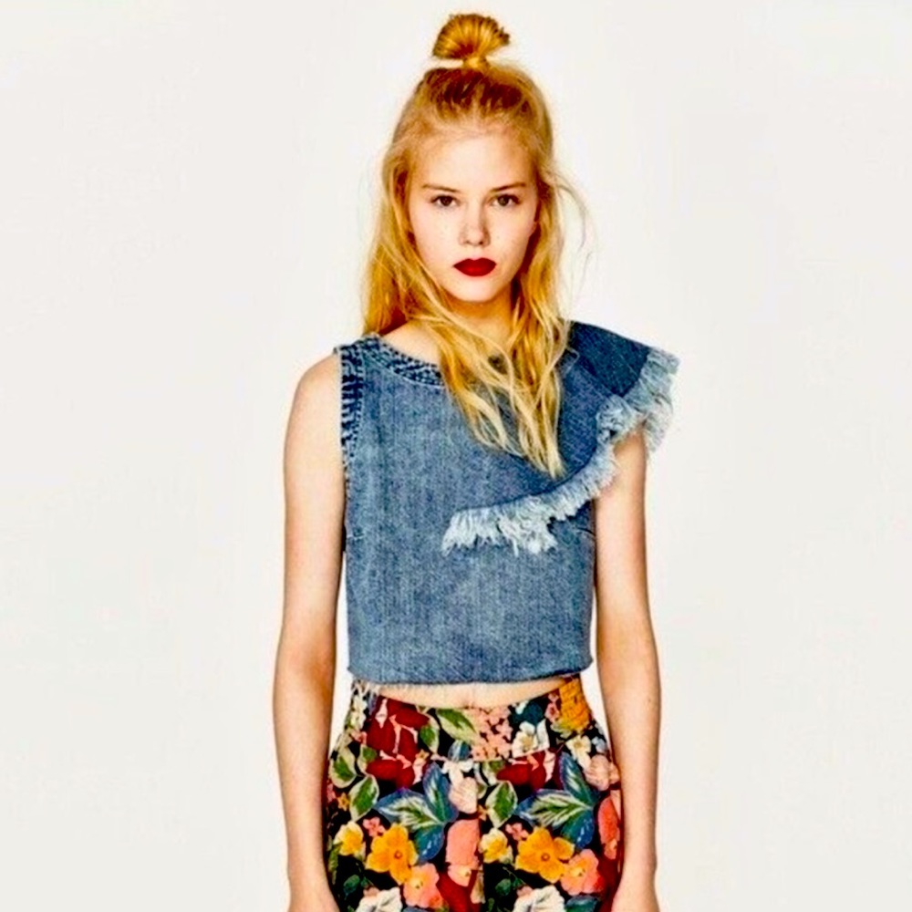 Zara denim top